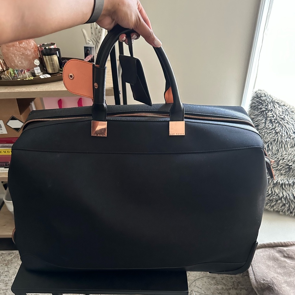 Ted Baker Black Duffel Weekender Bag Gem